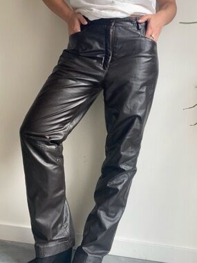 Brown Leather-Look Men’s Jeans